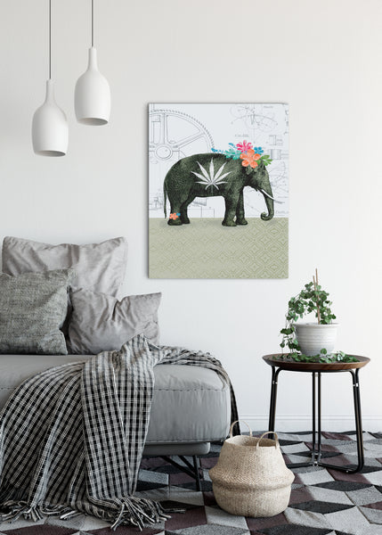 Printable Elephant Marijuana Wall Art