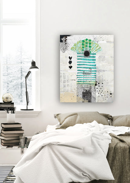 Printable Abstract Fan Collage Wall Art