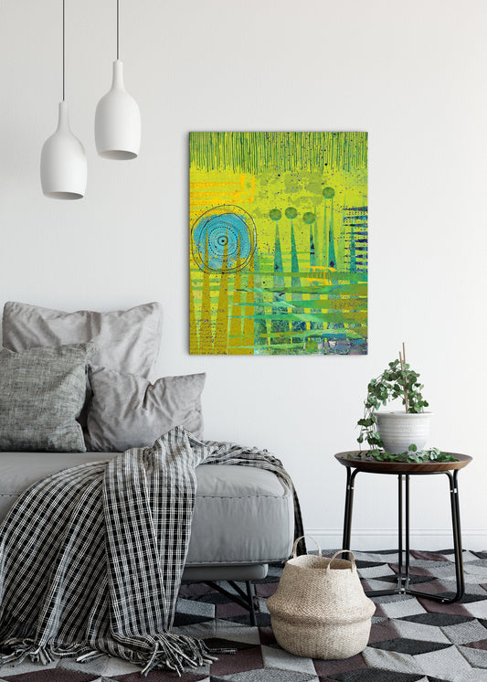 Greens Abstract Art by Sheree Burlington