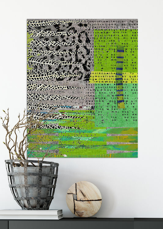 Grey Green Abstract Art by Sheree Burlington