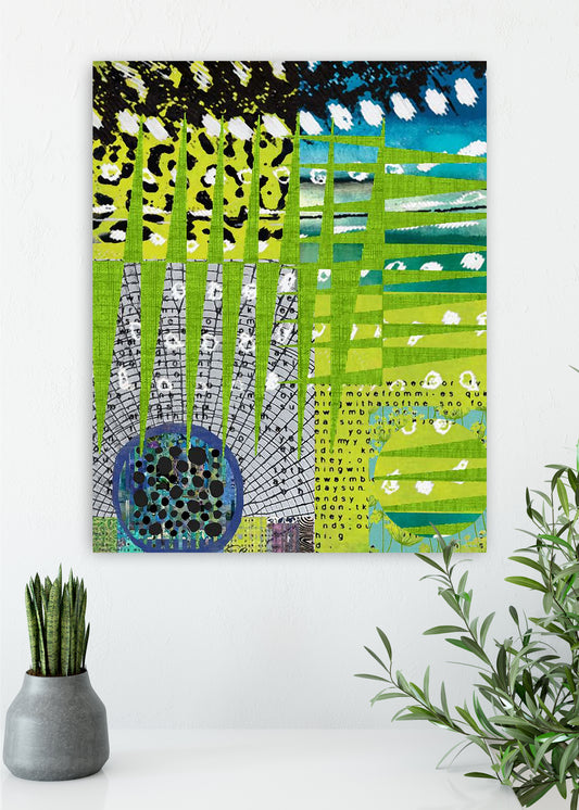 Green Leopard Abstract Art by Sheree Burlington