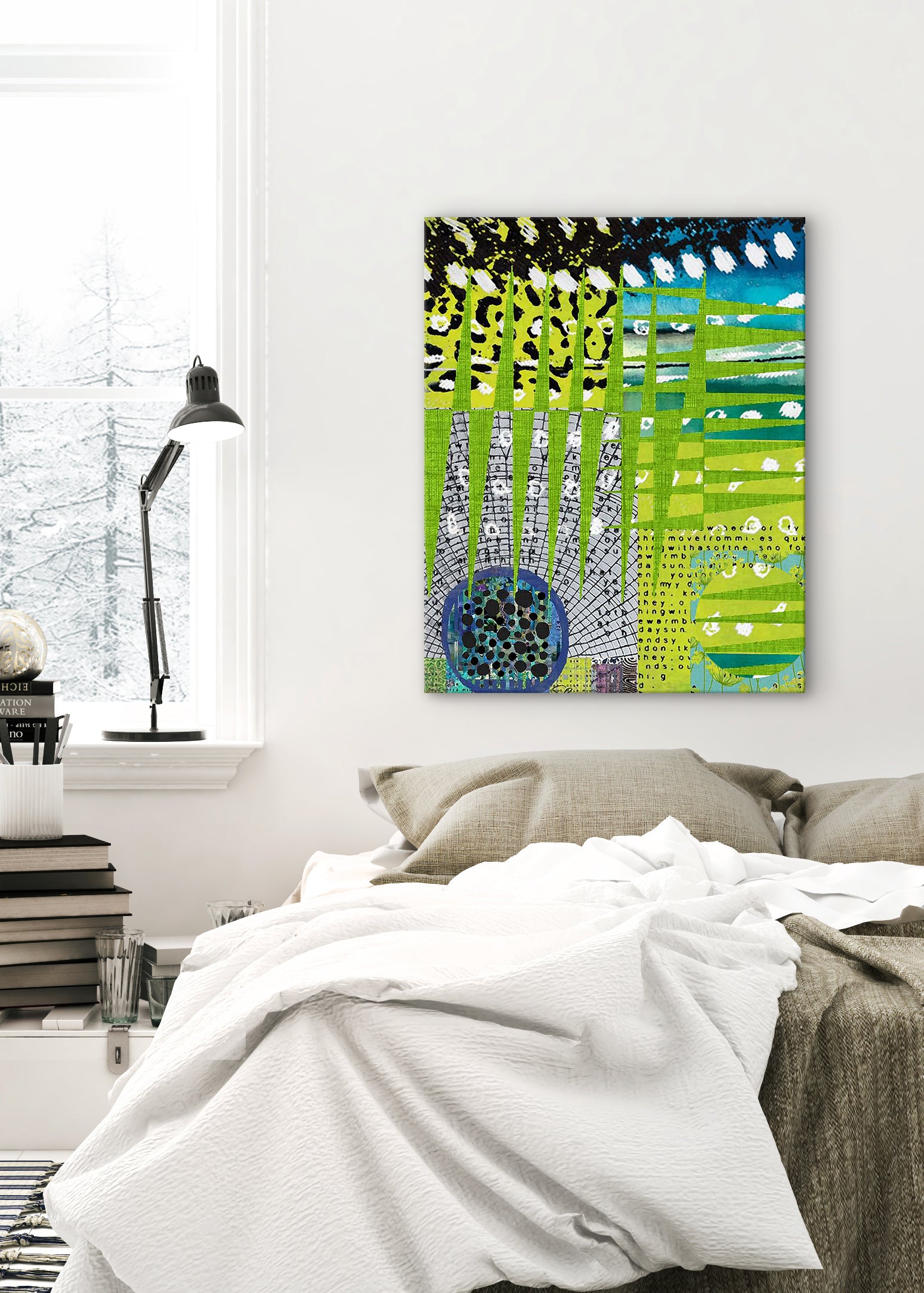 Green Leopard Abstract Art by Sheree Burlington
