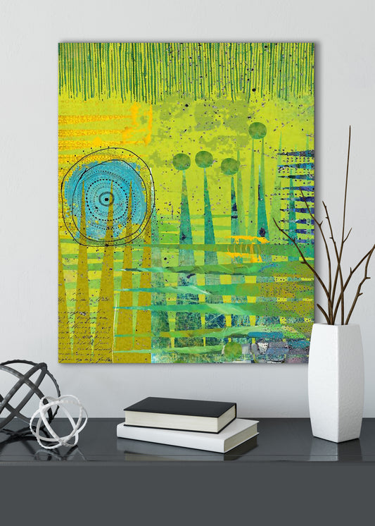 Greens Abstract Art by Sheree Burlington