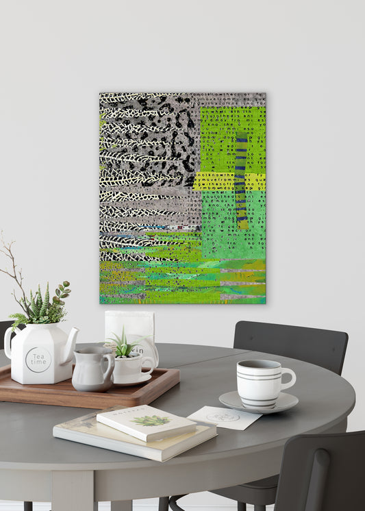 Grey Green Abstract Art by Sheree Burlington