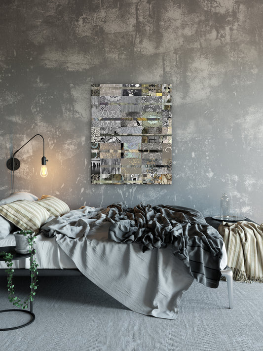 Grey Quilt Abstract Art by Sheree Burlington