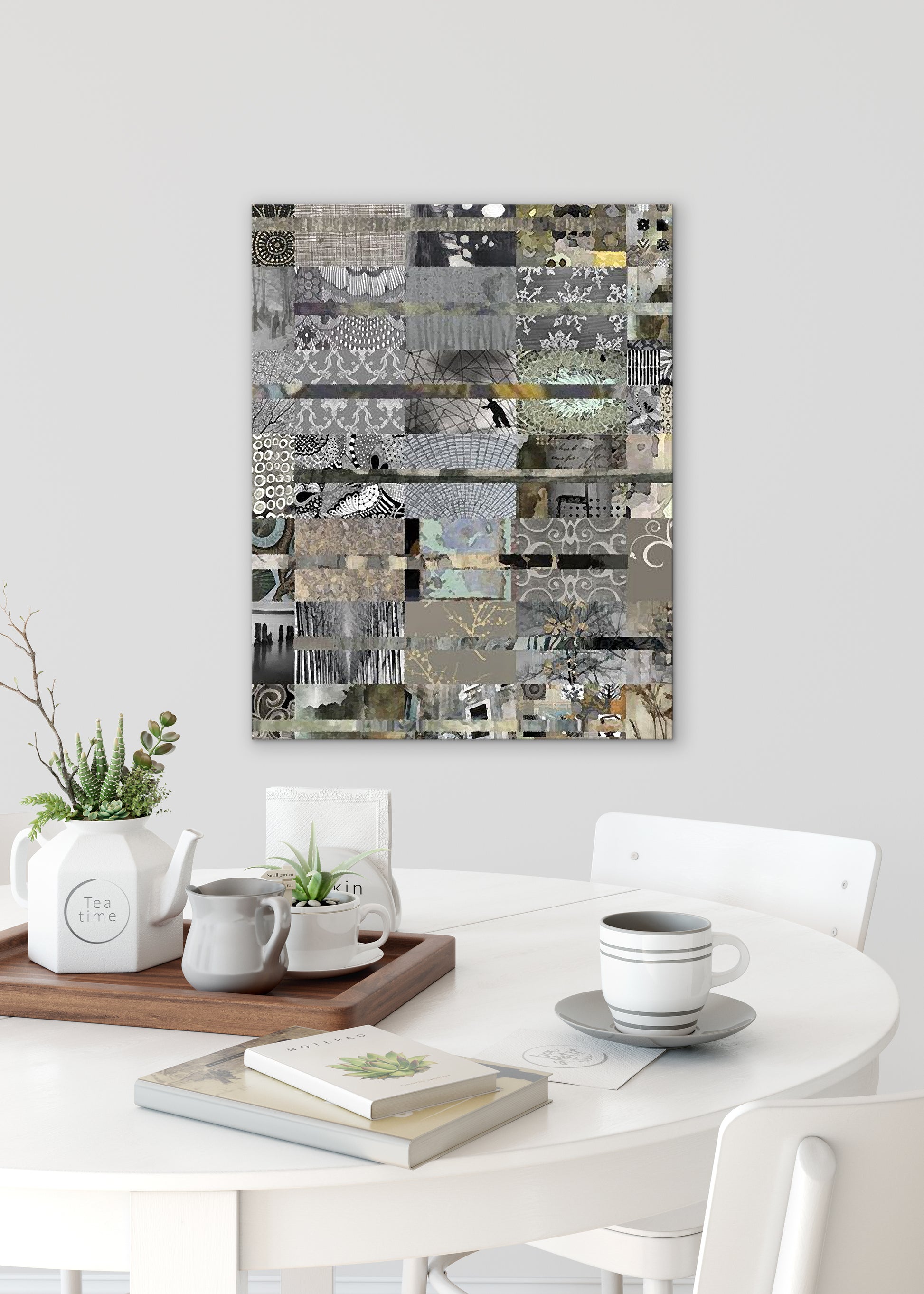 Grey Quilt Abstract Art by Sheree Burlington