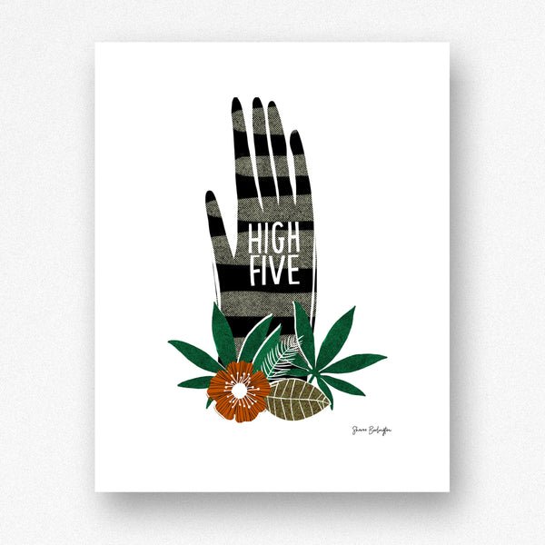 printable high five marijuana art print