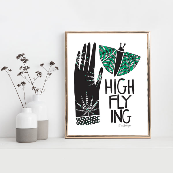 Printable High Flying Marijuana Art Print Sheree Burlington