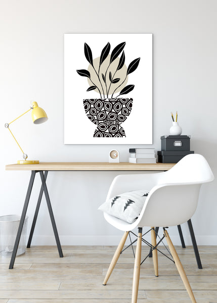 Printable Modern Botanical Wall Art Leaf Wave