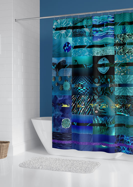 Midnight Designer Shower Curtain