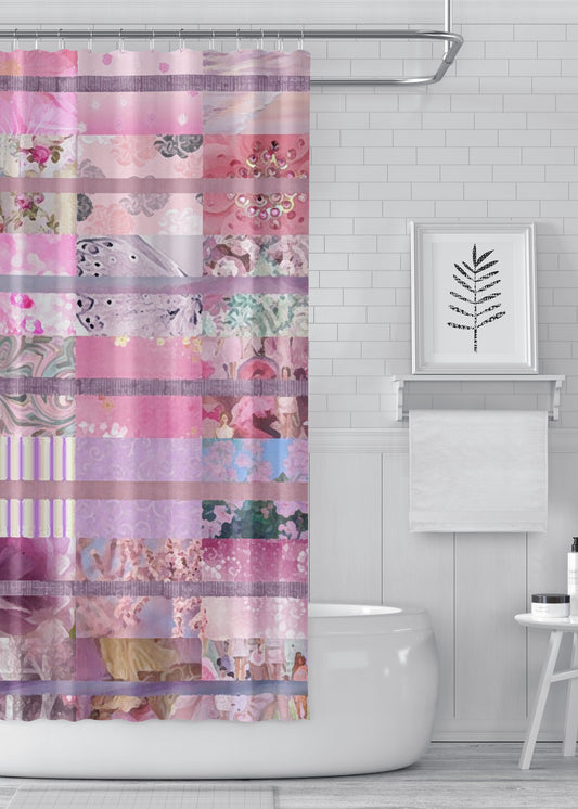 Pink Quilt Designer Shower Curtain