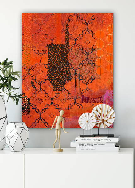 Rust Lattice Abstract Art by Sheree Burlington