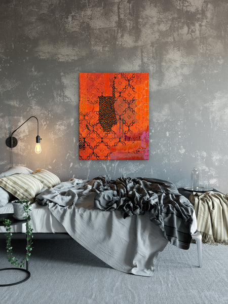 Rust Lattice Abstract Art by Sheree Burlington