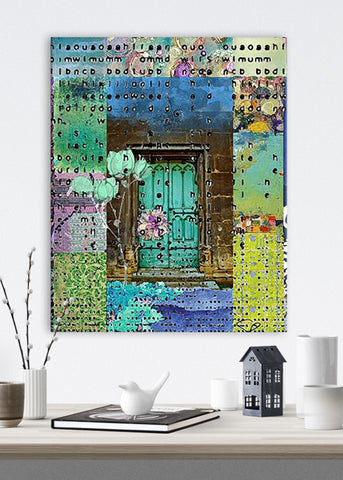 Teal Door Abstract Art by Sheree Burlington