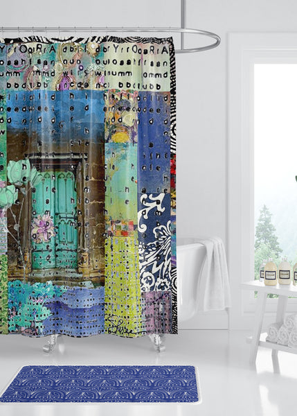 Teal Door Designer Shower Curtain