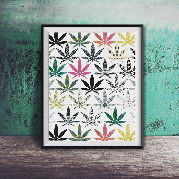 Printable Marijuana Leaf Pattern Wall Art Sheree Burlington